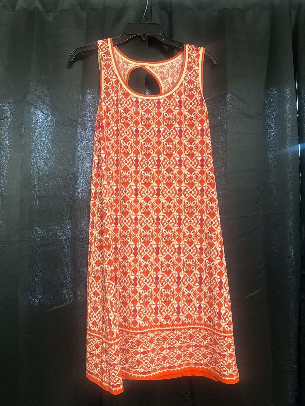 Max Studio Sleeveless Geometric Ikat Print Keyhole Back Dress Size M
